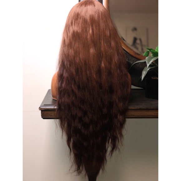 RHONDA| LONG WAVY BROWN DIPPED LACE FRONT WIG - Picture 3 of 4